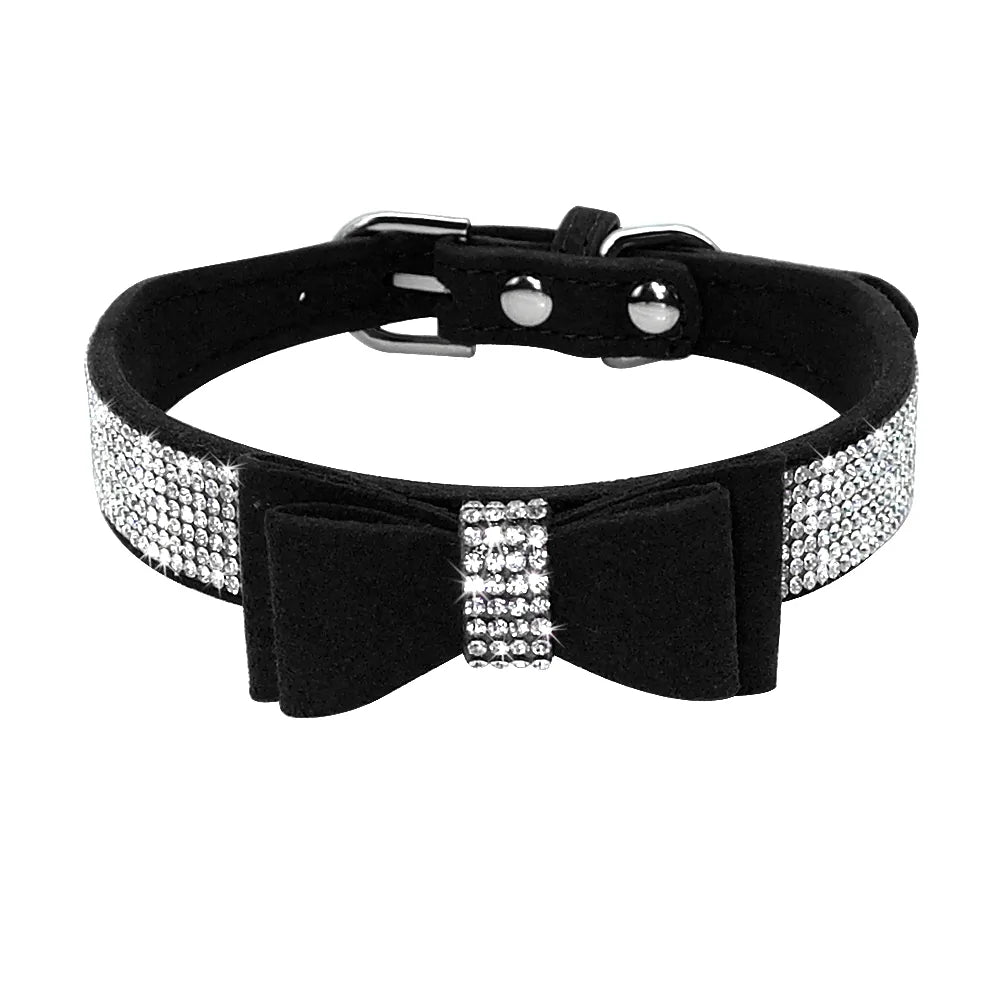 Chic Leather Bowknot Pet Collar