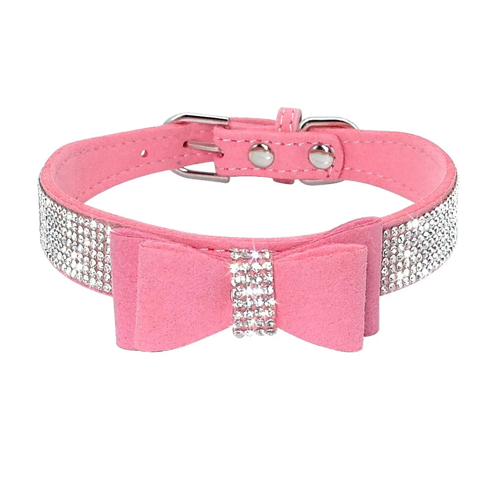 Chic Leather Bowknot Pet Collar